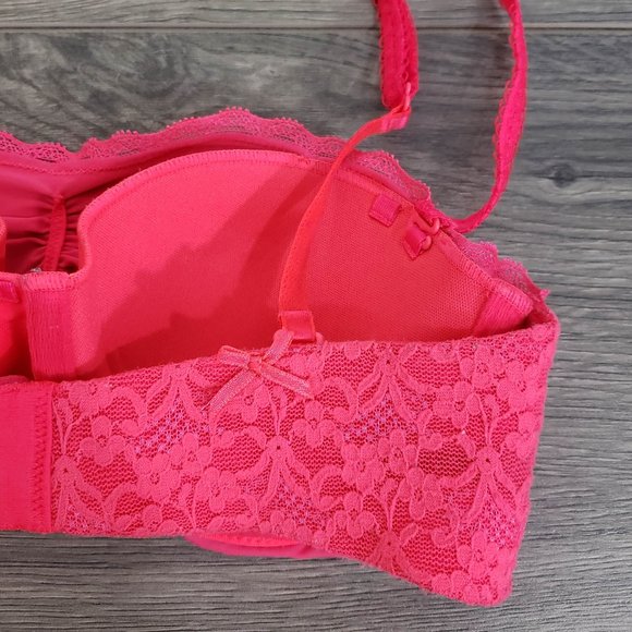 aerie Lace Longline Bralette Neon Red Pink Size 32A - Picture 6 of 10